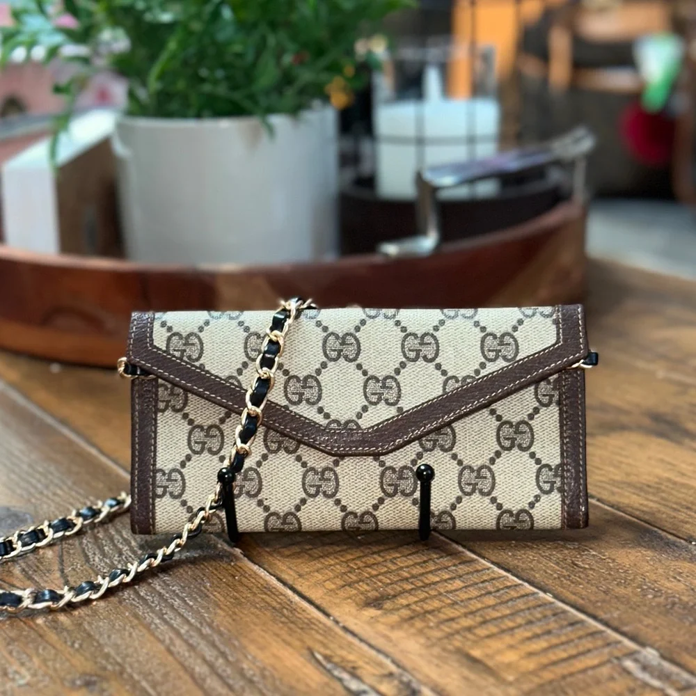❌ SOLD ❌ Authentic Vintage Gucci GG Supreme Monogram Long Wallet Clutch Wallet - Picture 4 of 8